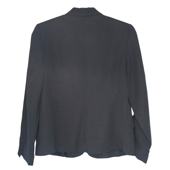 Vintage Ann Taylor Loft Petites Black Blazer with White Windowpanes Sz 6P - Picture 3 of 5